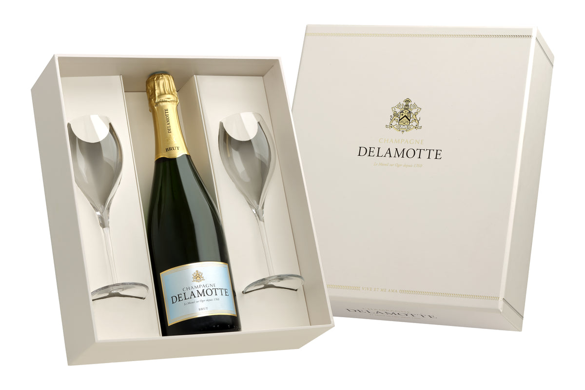 Delamotte Brut NV Gift Set (1 bottle + 2 glasses)